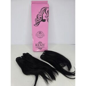 Remy 100% Virgin Human‎ Hair 2 Extensions Liang Diang Style 8 Inches SewIn Black
